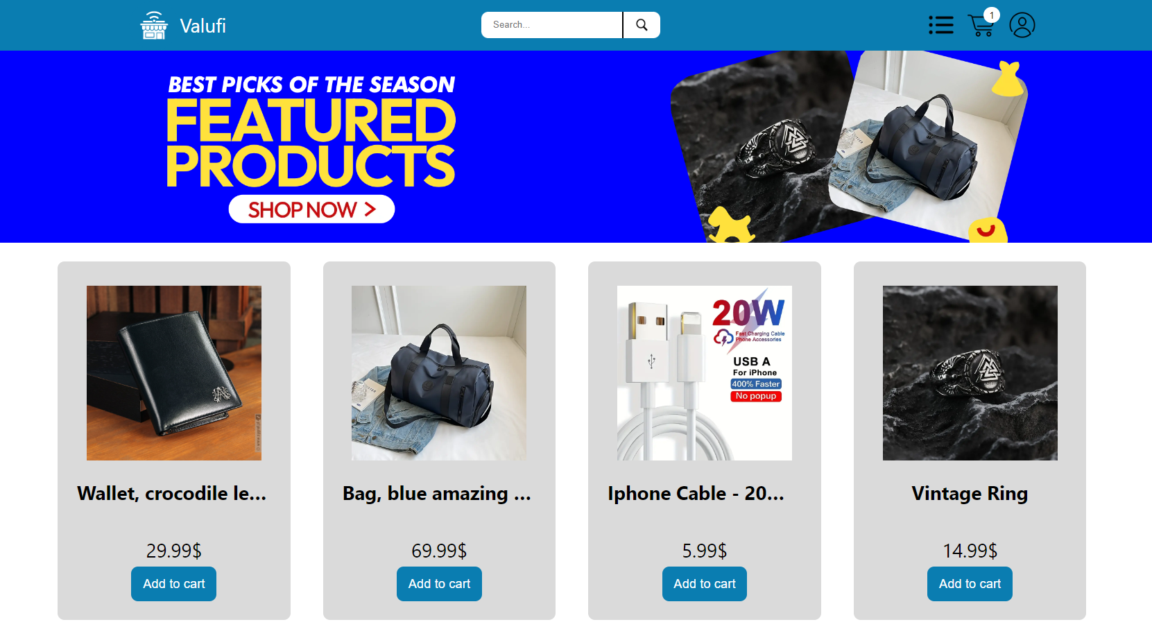 Valufi shop Screenshot